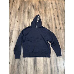 Champion Mens Navy Blue Hoodie XL Cotton Blend Pullover With Kangaroo Pocket & D